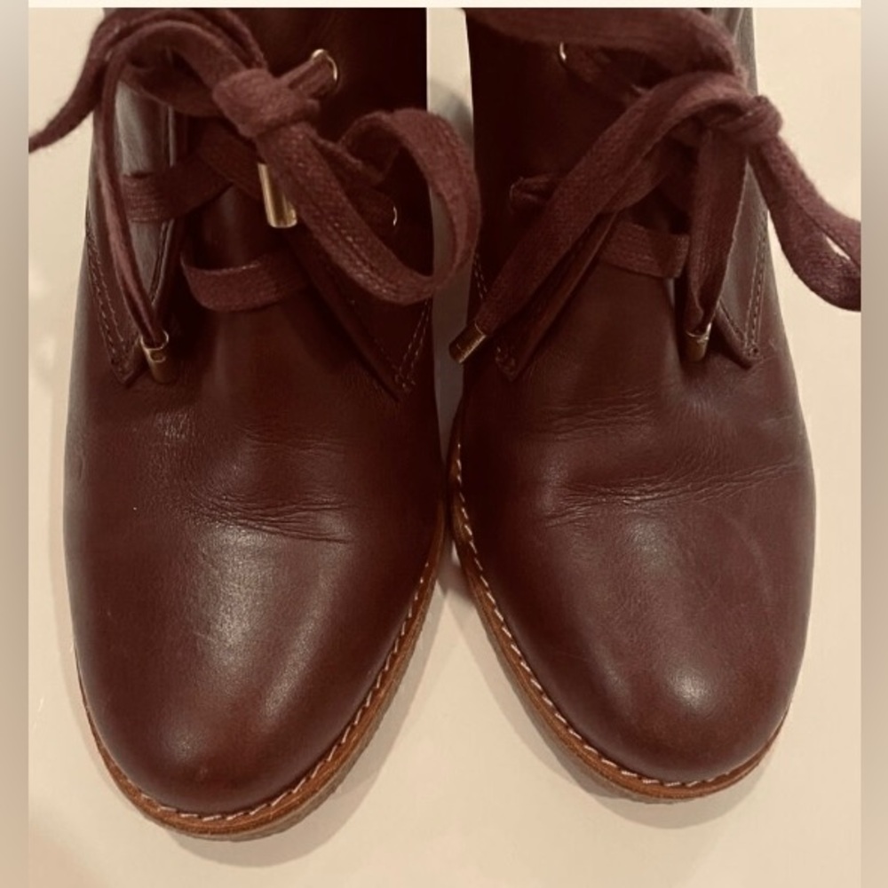 Burgundy Oxblood Coach Nikol Leather Ankle Booties Q1666 - Picture 5 of 8